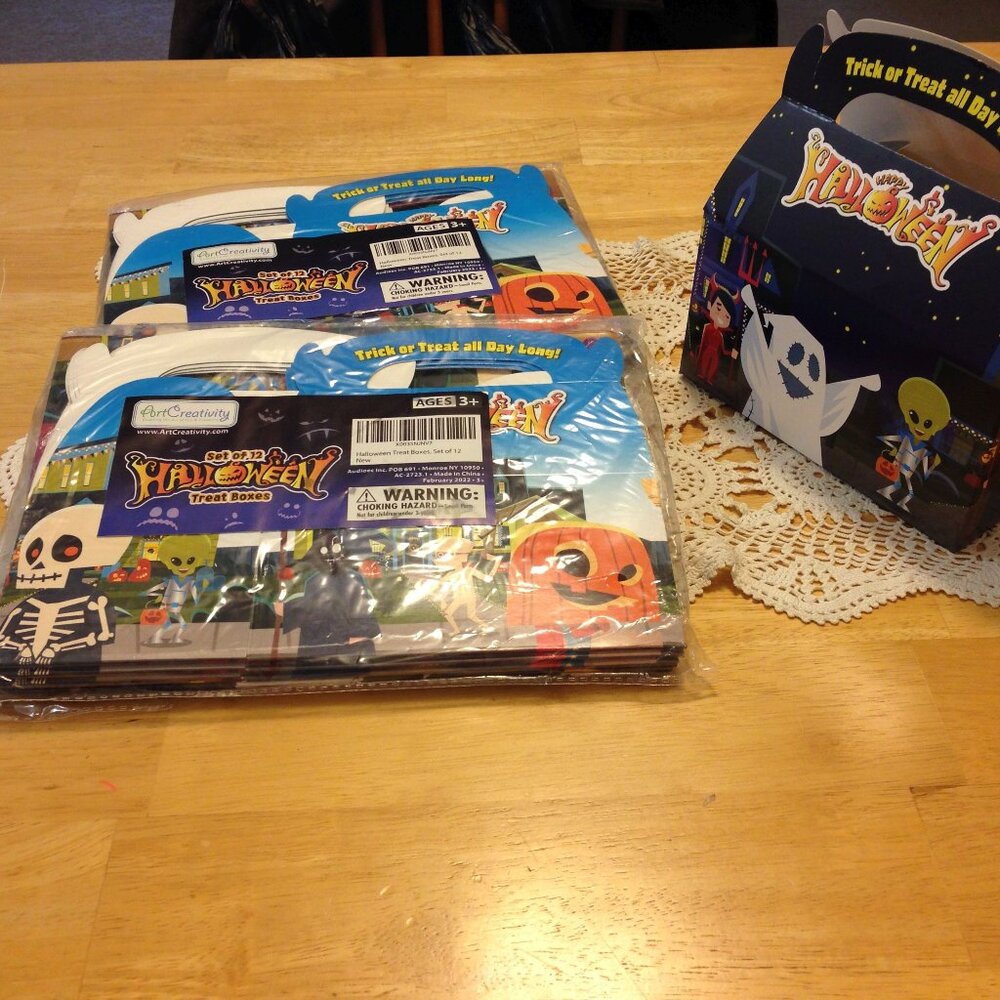 Halloween Treat boxes for handing out holiday goodies, 24 boxes